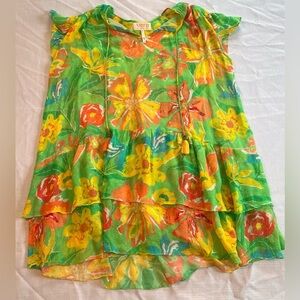 Verb by Pallavi Singhee Vibrant Floral Swing Blouse - Large